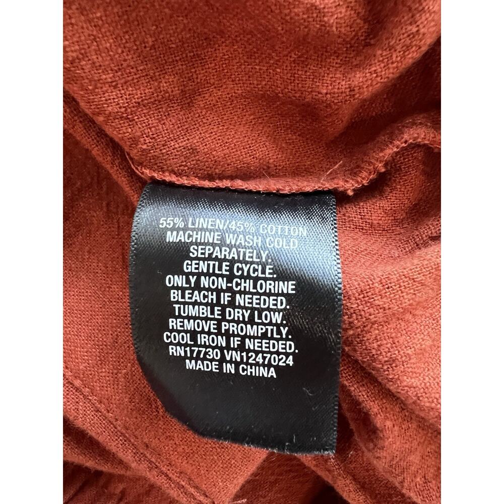 Womens Utility Bomber linen blend terracotta transitional Jacket Shacket XXL - Picture 4 of 8